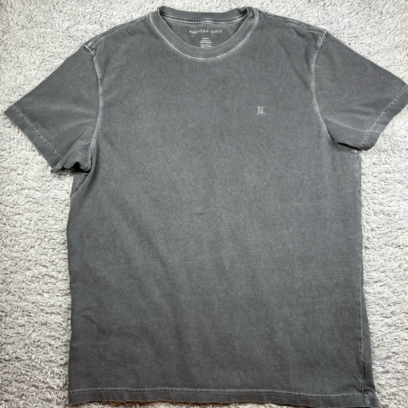 American Eagle Shirt Mens Medium Crewneck Tee Casual Lived In Gray Standard Fit - Picture 1 of 3
